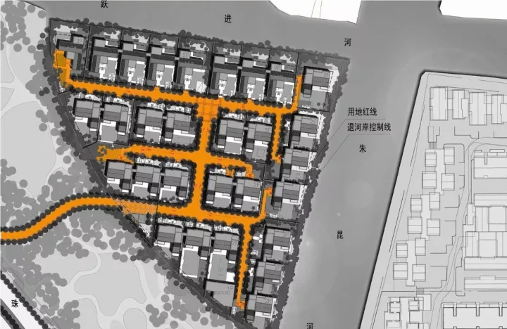 王字型路网造剖析人流，包管入口私密性